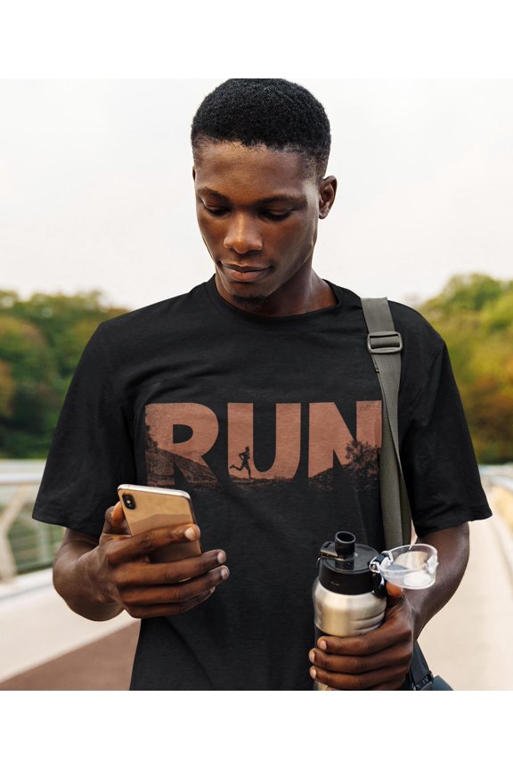 Stylish RUN Graphic T-Shirt for Runners - Perfect Running Clothes for Men and Trail Enthusiasts