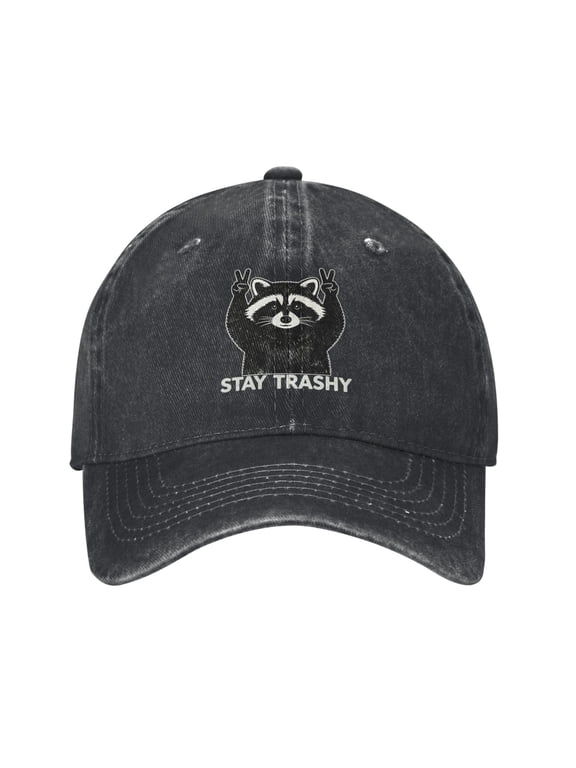 Stylish Raccoon Denim Baseball Cap Adjustable,Funny Casual Raccoon Hat Christmas Birthday Gifts for Women Men