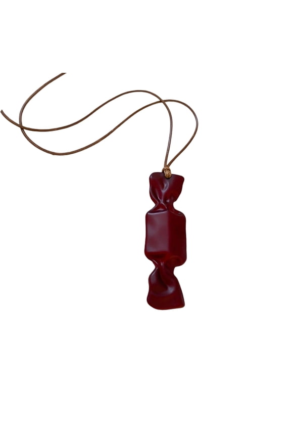 Stylish Resin Candy Pendant Wax Rope Long Necklace Chain Accessory For Daily Activities Parties To Enhances Confidence