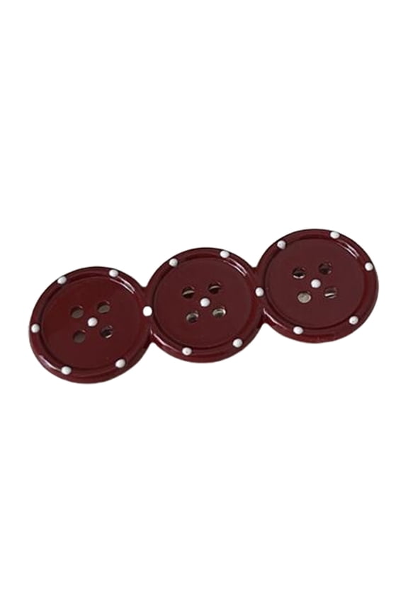 Stylish Resin Hair Clip Triple Dot Button Design Secure Duckbills Fastener