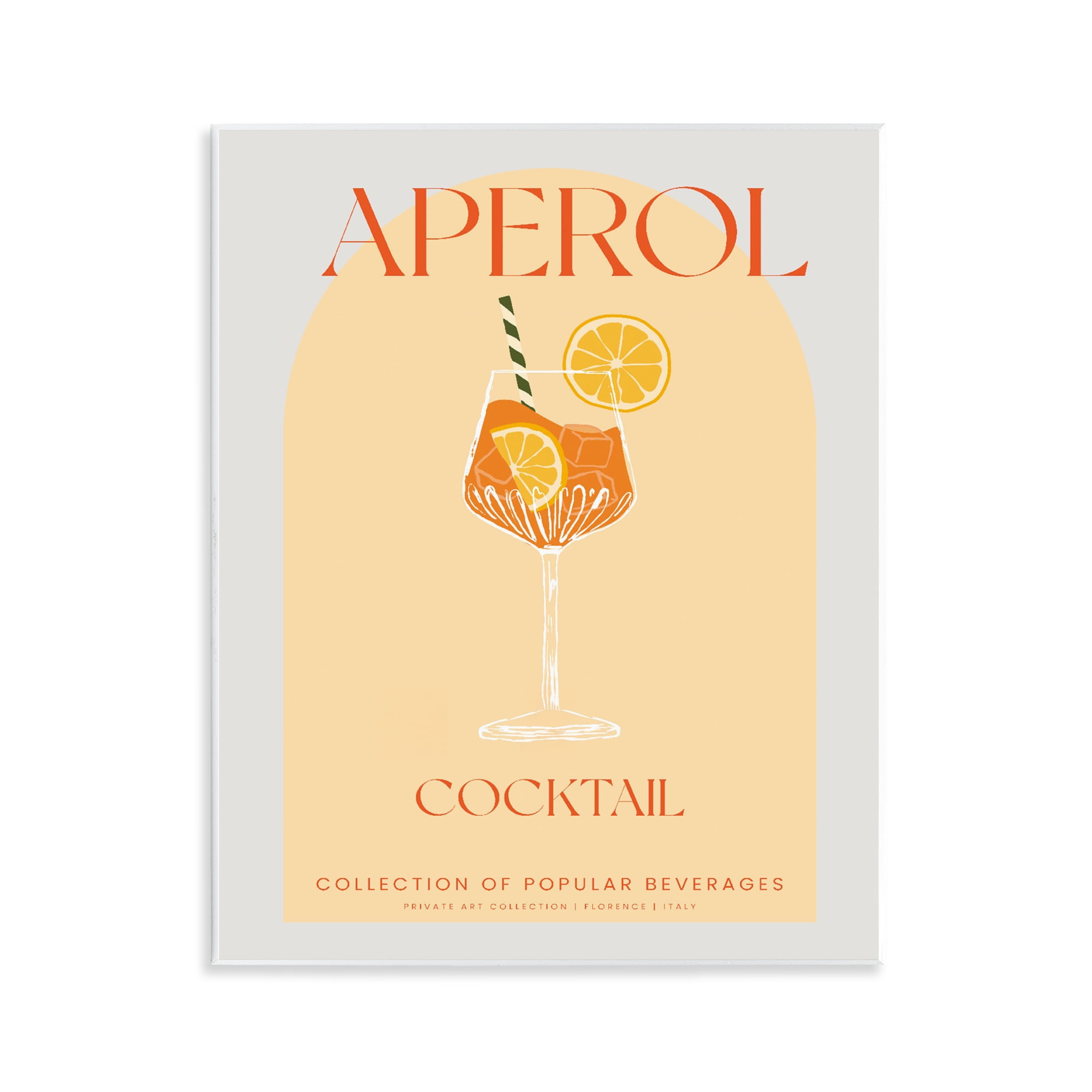 Stylish Retro Aperol Cocktail Wall Plaque Art, design by Lil' Rue