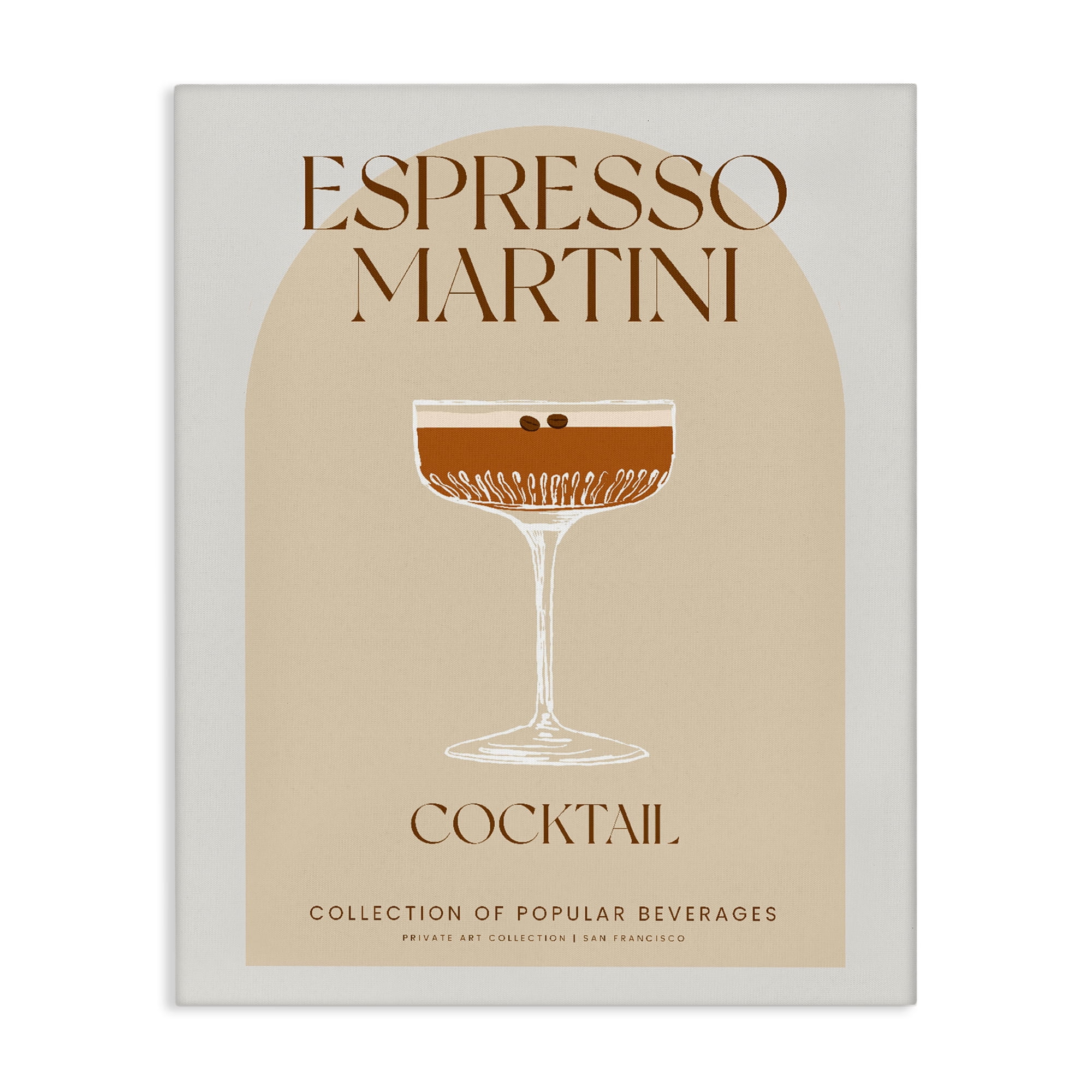 Stylish Retro Espresso Martini Canvas Wall Art, design by Lil' Rue