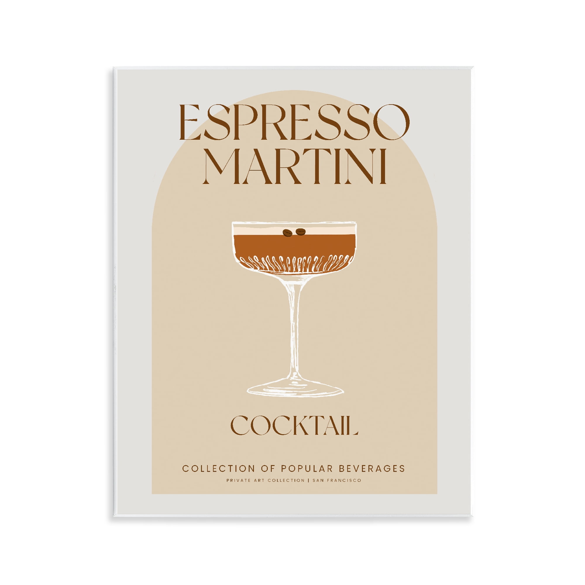 Stylish Retro Espresso Martini Wall Plaque Art, design by Lil' Rue
