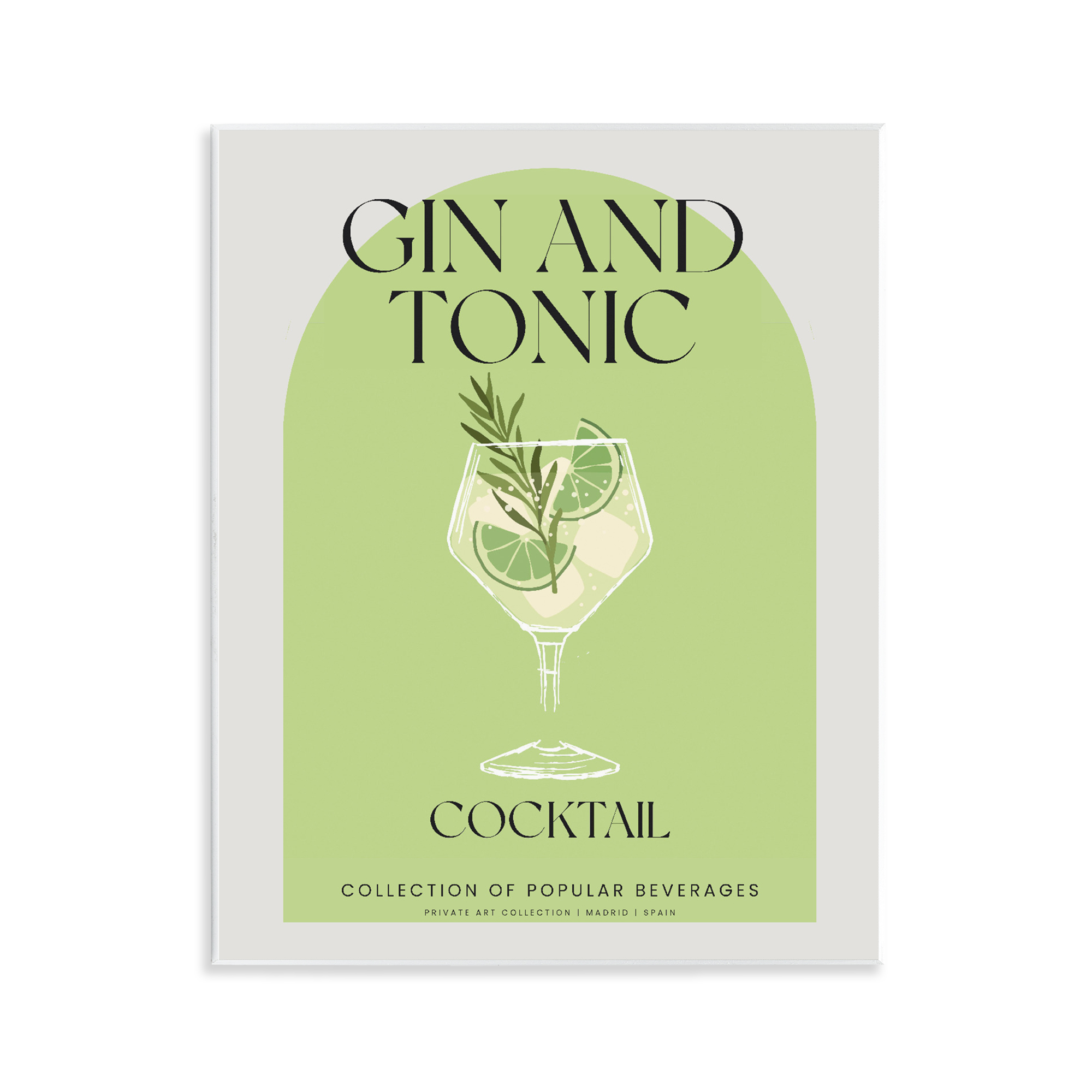 Stylish Retro Gin & Tonic Wall Plaque Art, design by Lil' Rue