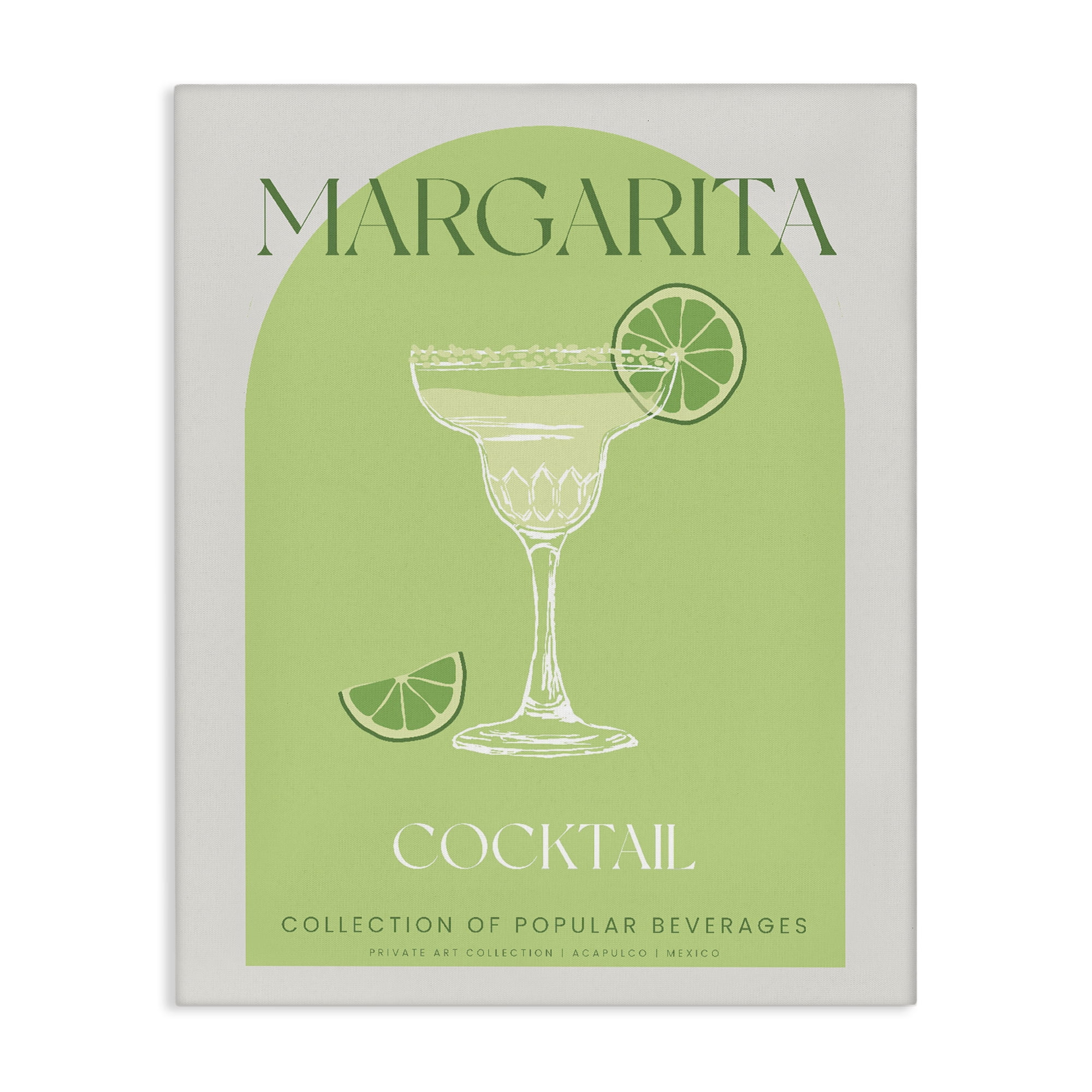 Stylish Retro Margarita Canvas Wall Art, design by Lil' Rue