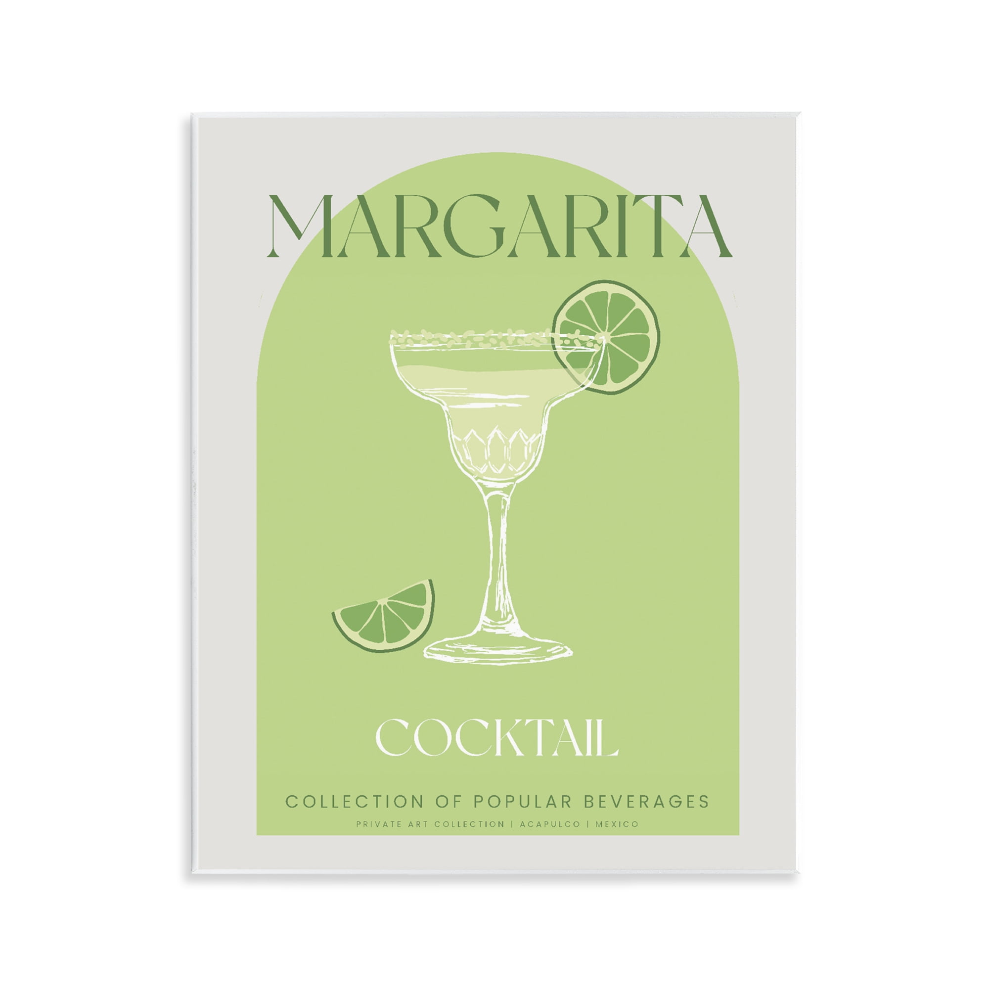 Stylish Retro Margarita Wall Plaque Art, design by Lil' Rue