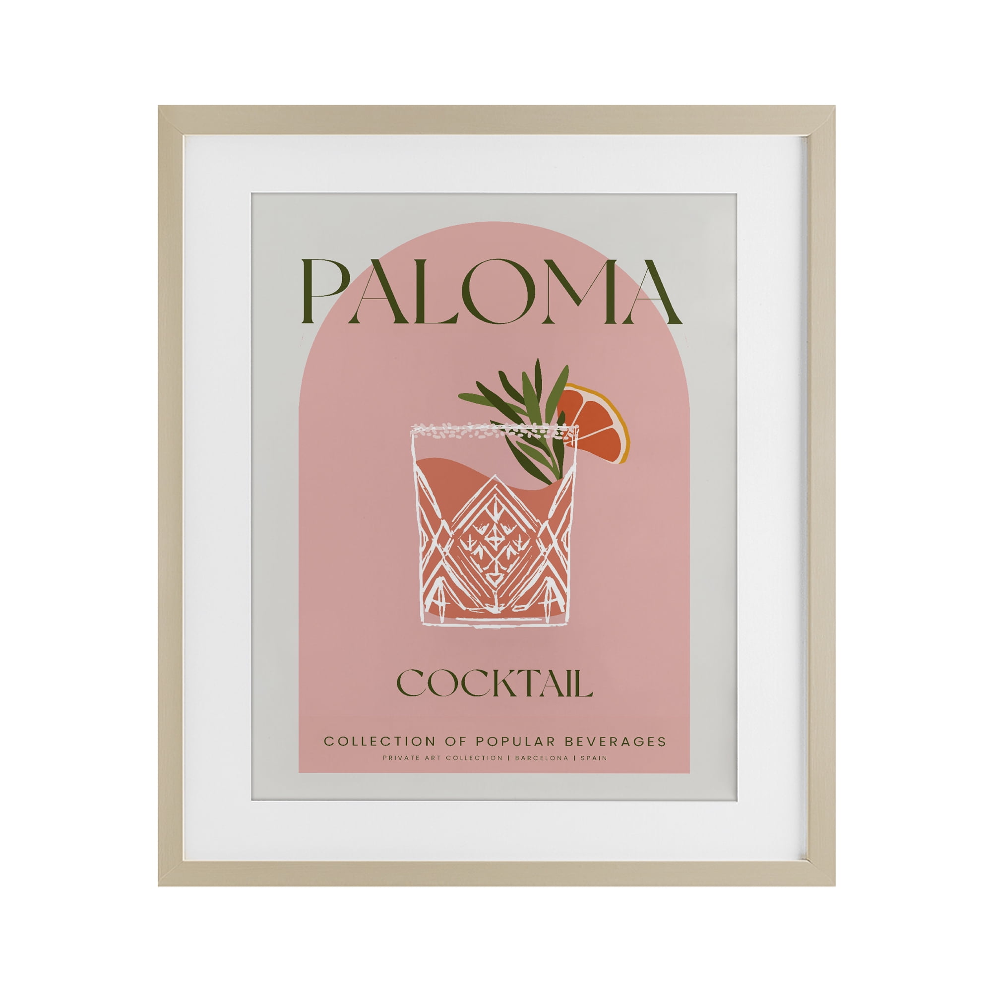 Stylish Retro Paloma Birch Framed Print Under Glass, design by Lil' Rue