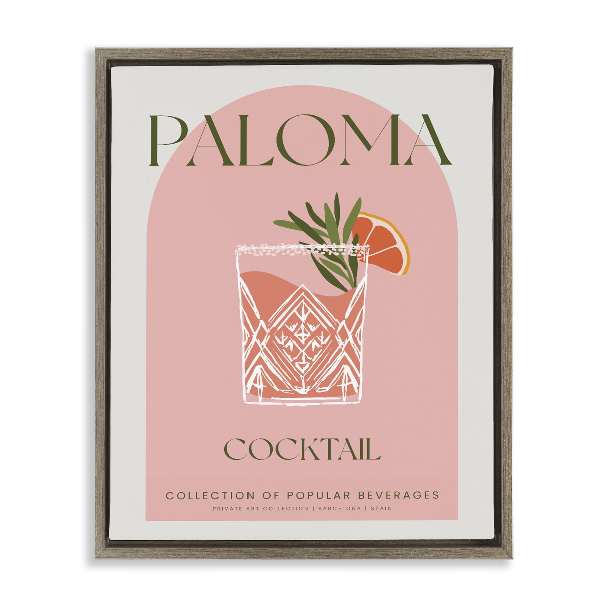 Stylish Retro Paloma Brown Framed Floater Canvas Wall Art, design by Lil' Rue