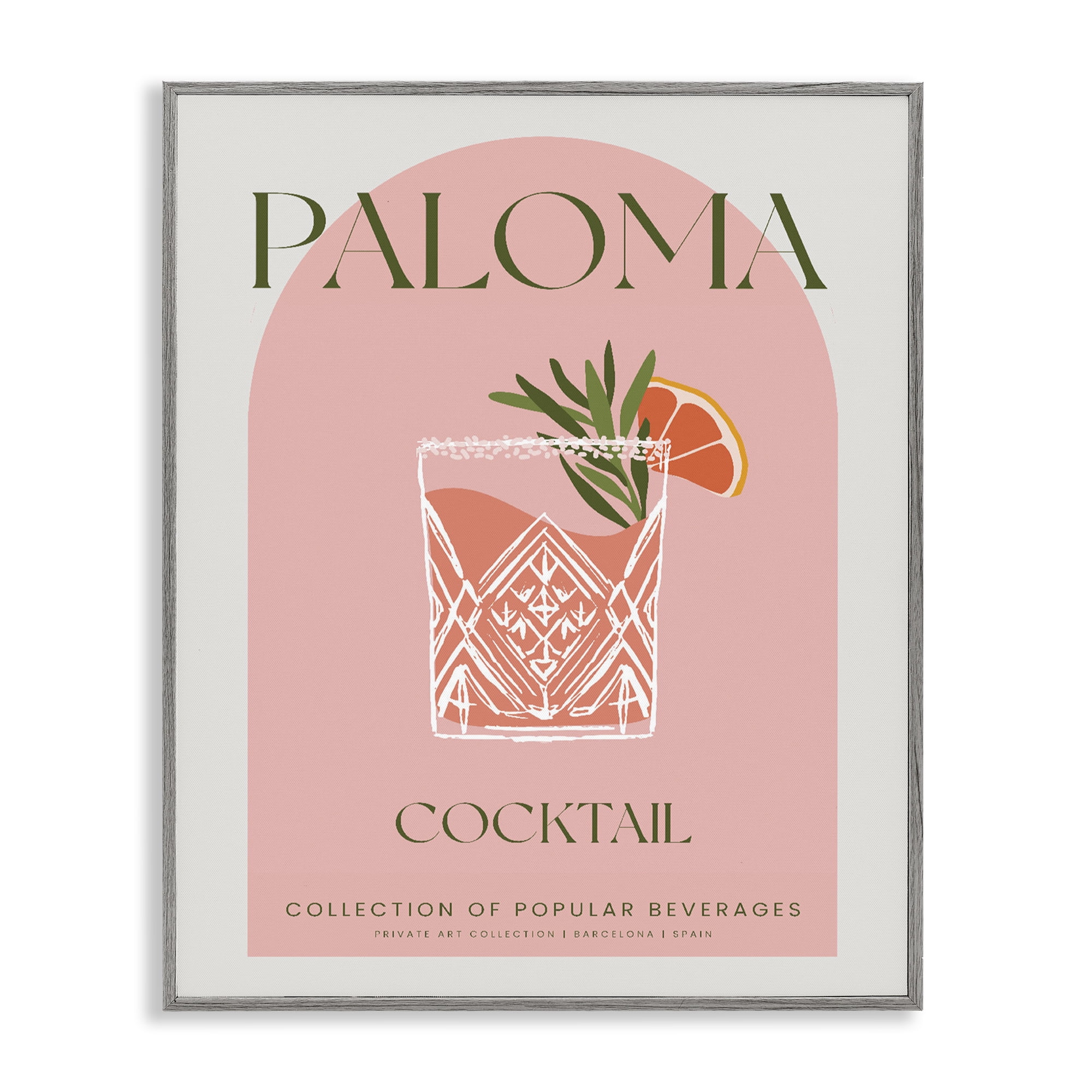 Stylish Retro Paloma Gray Framed Giclee Art, design by Lil' Rue