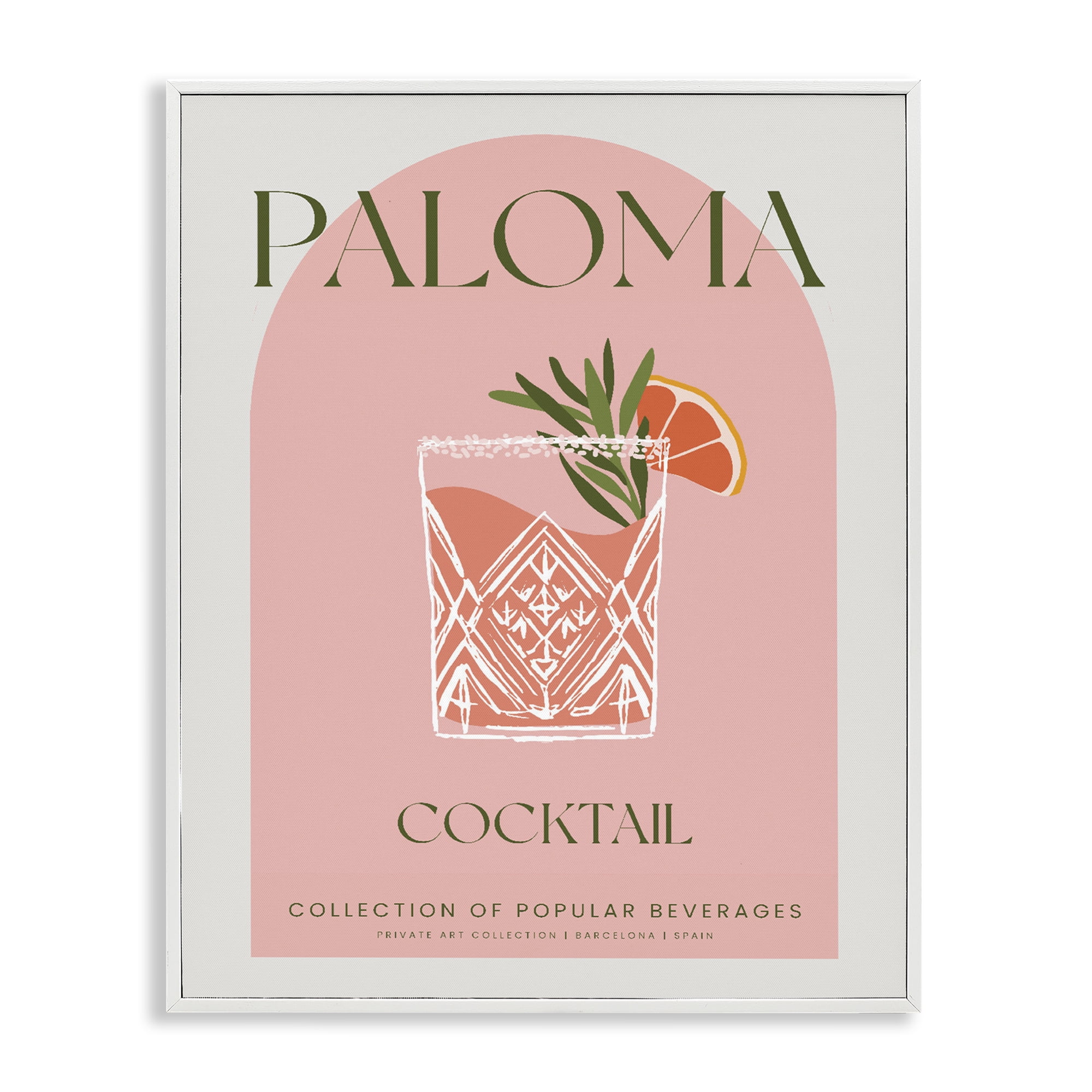 Stylish Retro Paloma White Framed Giclee Art, design by Lil' Rue