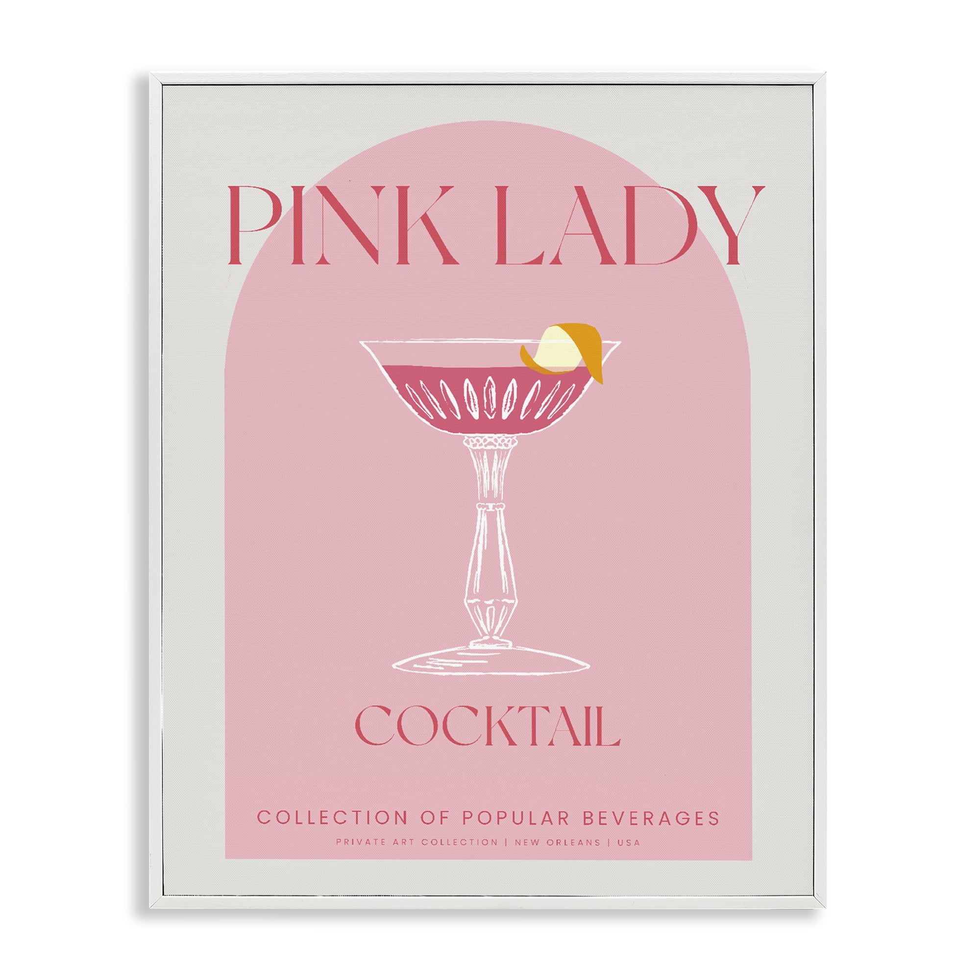 Stylish Retro Pink Lady White Framed Giclee Art, design by Lil' Rue
