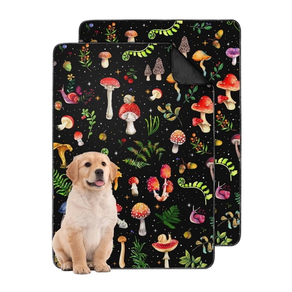 Stylish Reusable Potty Pads for Dogs Featuring Garden Art, Washable Non-Slip Mat for Hard Surface Floor Protection Indoors (Plant patterns, 24" x35")