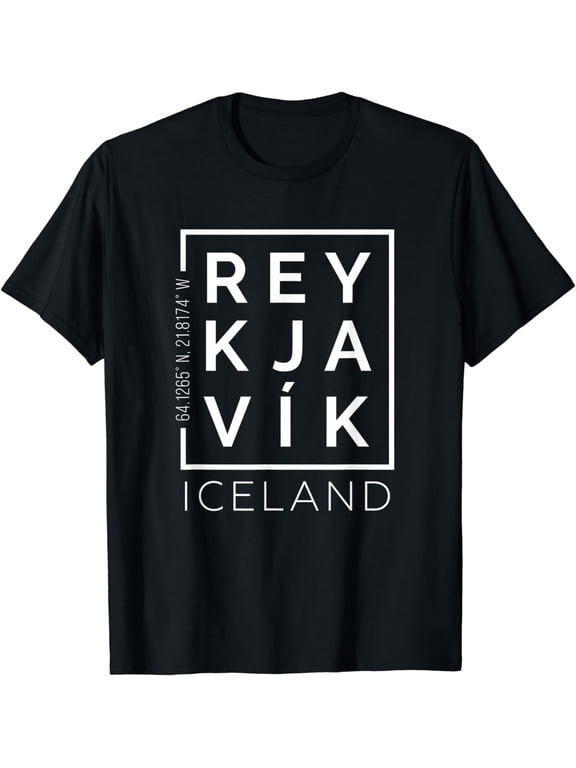Stylish Reykjavik Iceland City Coordinates Souvenir T-Shirt