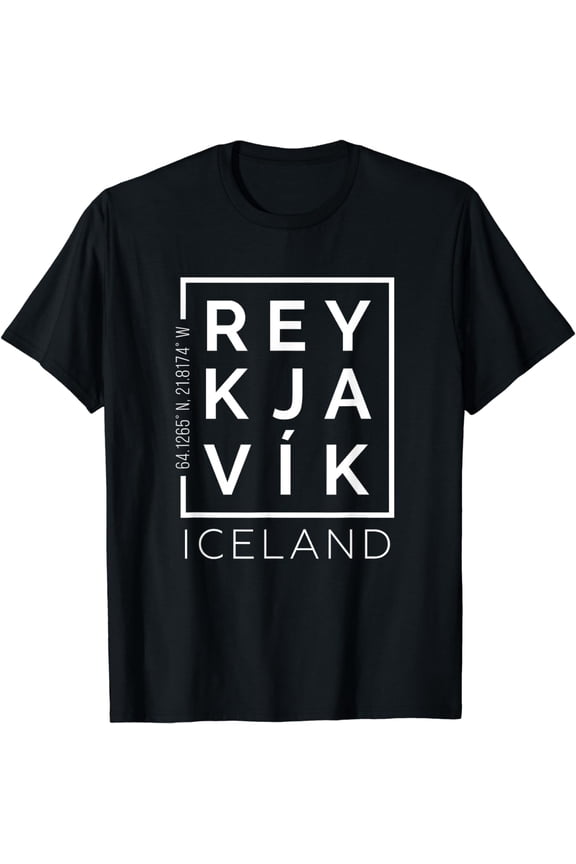 Stylish Reykjavik Iceland City Coordinates Souvenir T-Shirt