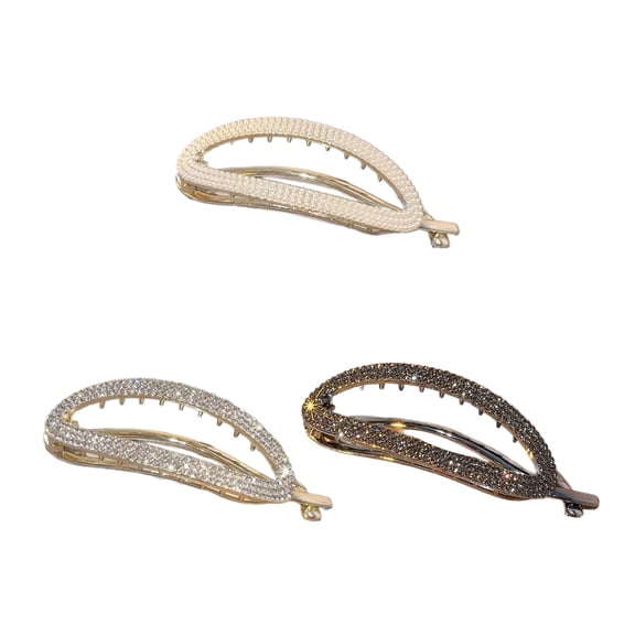 Stylish Rhineston Clip Metal Hair Clip For Women Men Strong Hair Accessory