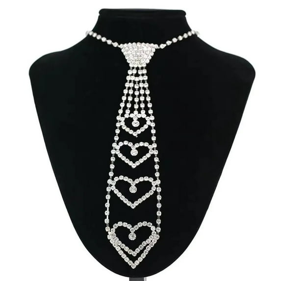 Stylish Rhinestone Bow Tie Choker Necklace for Women - Bling Fashion Statement Jewelry Accessory