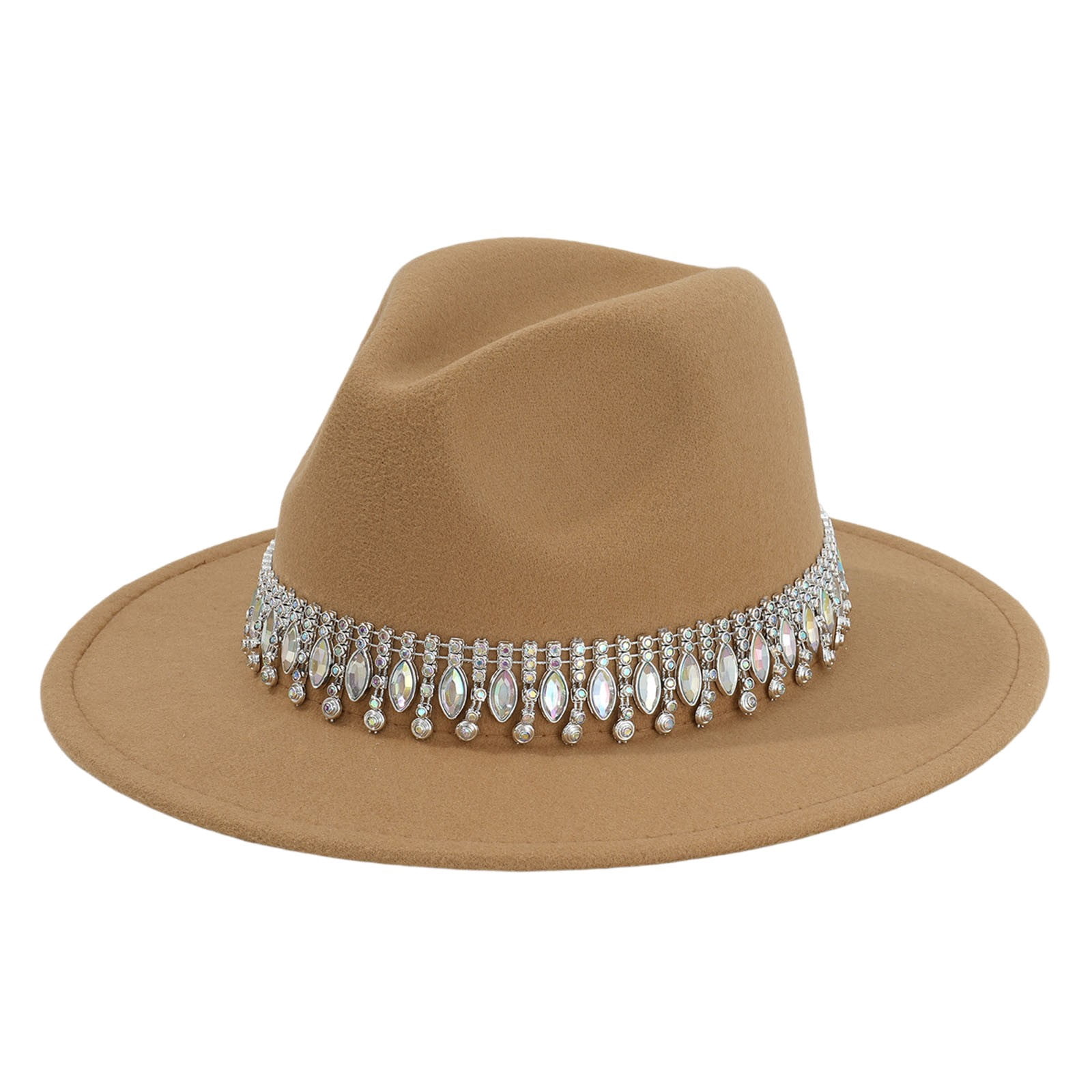 6462 Women Men Wide Brim Cowboy Hats With Rhinestone Buckle For Party Disco Women-Rhinestone-Western-Cowboy-Hats - Vintage-Wide-Brim  main image 3