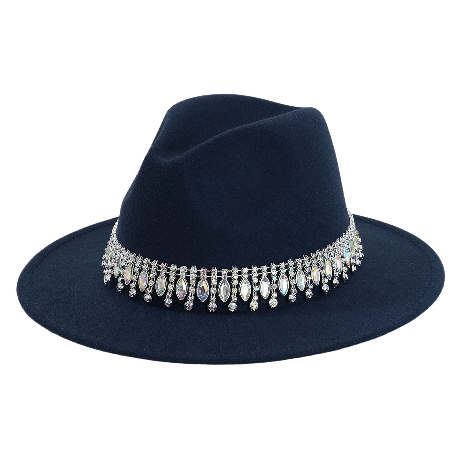 6444 Women Men Wide Brim Cowboy Hats With Rhinestone Buckle For Party Disco RWYBEIW Cowgirl Cowboy Hat Women Men Vintage Wide Brim  main image 2