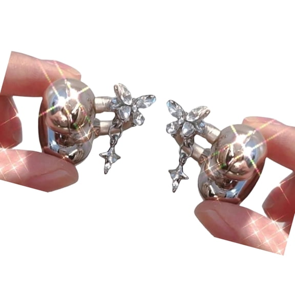 Stylish Rhinestones Butterfly Earphone Clip Open Ear Detachable DIY Fashion Accessory Decoration