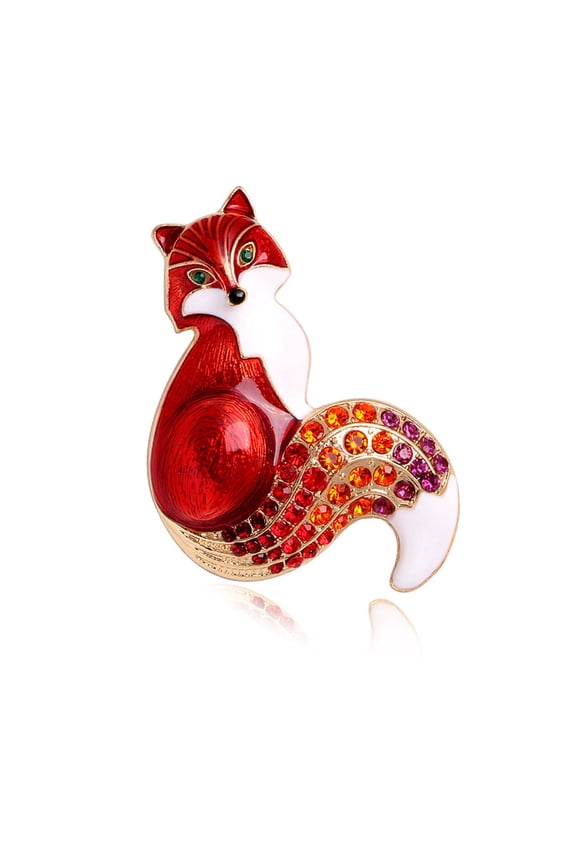 Stylish Rhinestones Foxes Brooch for Banquets and Weddings Lapel Pin Ornament Backpack and Jackets Decoration