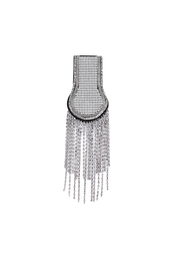 Stylish Rhinestones Shoulder Epaulette Metal Chain Tassels Easy Wear Pin Epaulets Shoulder Badge for Outfit and Jackets