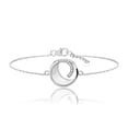 thumbnail image 1 of Stylish Rhodiumed 925 Sterling Silver Women Bracelet with Mother of Pearl, Cubic Zirconia/CZ, 1 of 1