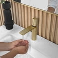 thumbnail image 1 of Stylish Ht 7 ½" Single Handle Brushed Gold Bathroom Faucet B-104G, 1 of 12