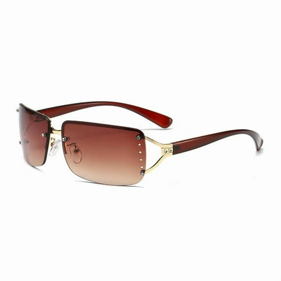 Stylish Rimless Frameless Rectangle Sunglasses for Women