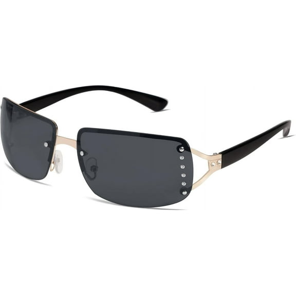 Stylish Rimless Frameless Rectangle Sunglasses for Women