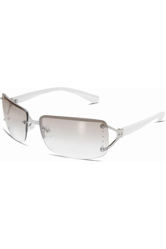 Stylish Rimless Frameless Rectangle Sunglasses for Women