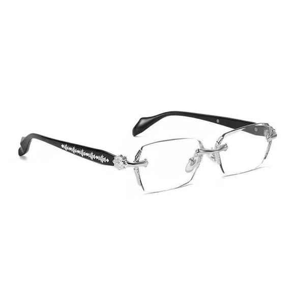 Stylish Rimless Glasses Flat Lens Antiblue Light For Men Women Teens Driving