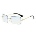 thumbnail image 1 of Stylish Rimless Rectangular Sunglasses Modern Unisex Square Frame 400 Protective Eyewear for Outdoor Cycling and, 1 of 7