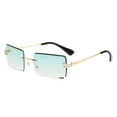 thumbnail image 1 of Stylish Rimless Rectangular Sunglasses Modern Unisex Square Frame 400 Protective Eyewear for Outdoor Cycling and, 1 of 7