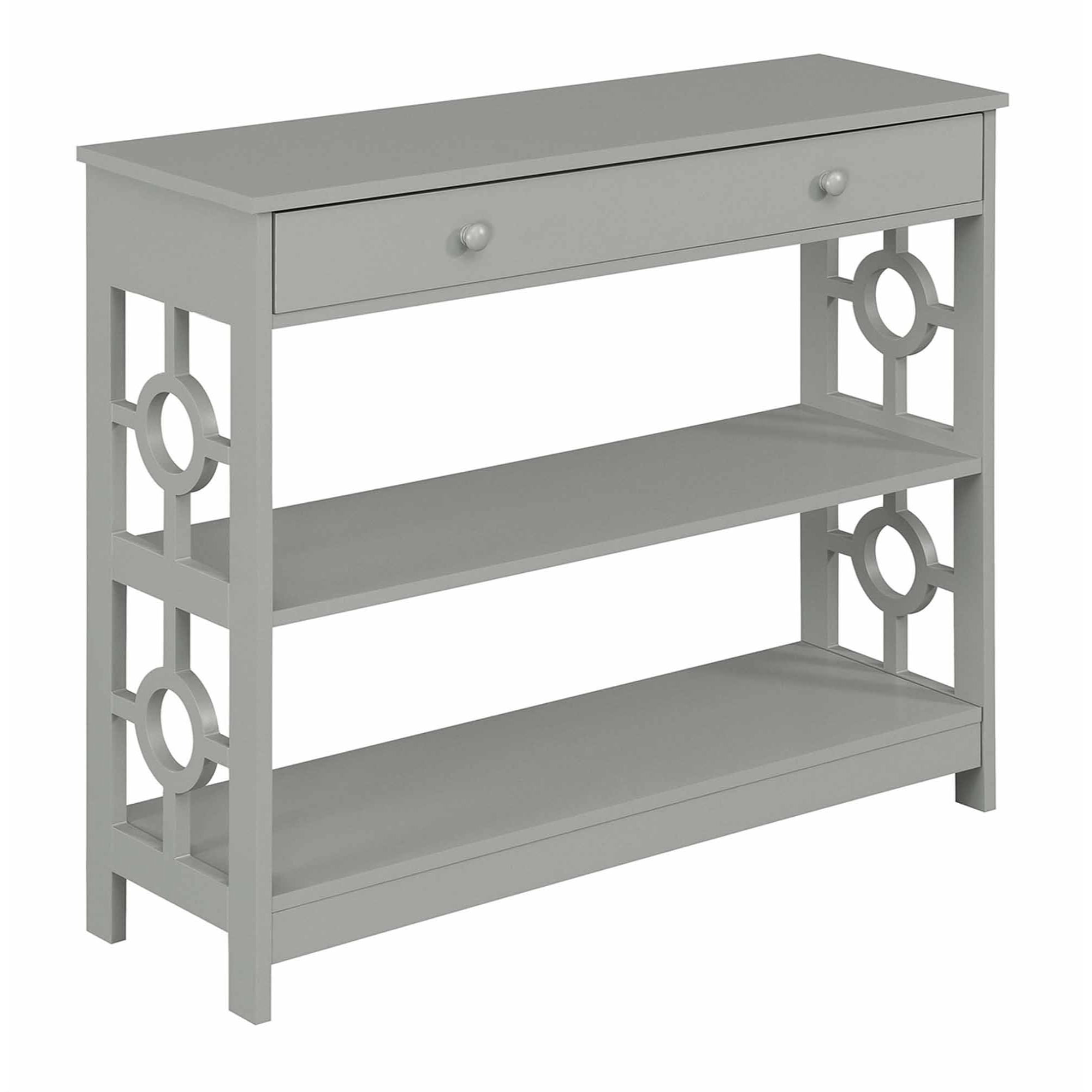 Stylish Ring 1 Drawer Console Table with Shelves - Contemporary Design ...