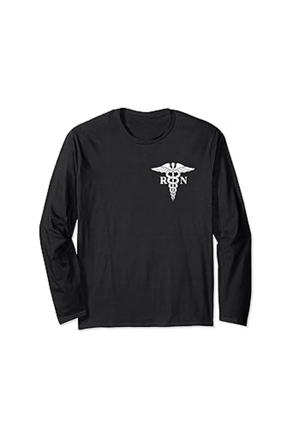 Stylish Rn Nurse Caduceus Medical Symbol Long Sleeve T-Shirt for Healthcare Professionals