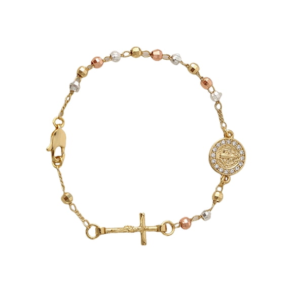 Stylish Rose Chain Crucifix Lightweight Design Wrist Chain Adornment Perfect For Daily Wear Or Gifting