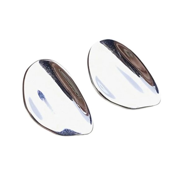 Stylish Round Crinkle Waterdrop Earrings Handcrafted Silver Lightweight Jewelry Gift