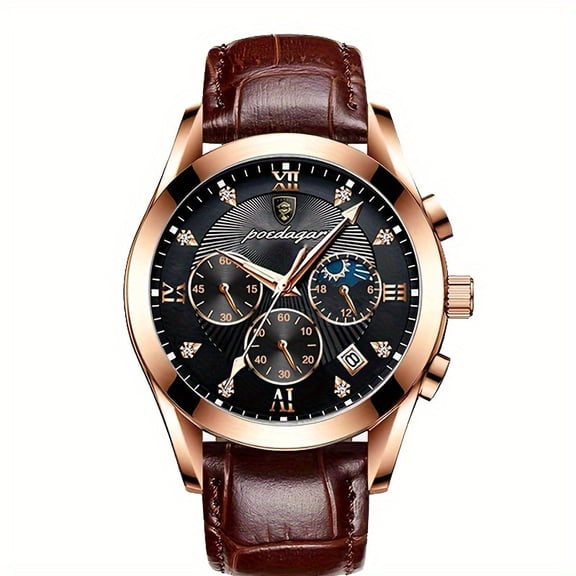 Stylish Round Dial Quartz Mens Watch - Date Display, Alloy Case, Casual Style, Water-Resistant, Perfect for Students and Ideal Choice