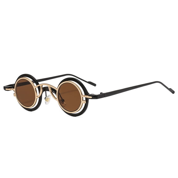 Stylish Round Frame Sunglasses with Scratch-Resistant Lenses, Sun Shield Lightweight Unisex for Daily Adventures