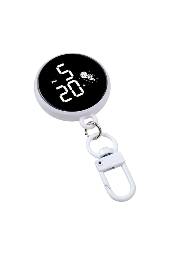 Versatile Round Keychain Digital Watch For Daily Commute Outdoor Adventure And Social Gatherings Bag Accessory