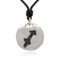 thumbnail image 1 of Stylish Sagittarius Sign Zodiac Symbol Silver Pewter Pendant Necklace Jewelry With Cotton Cord, 1 of 1