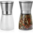 thumbnail image 1 of Stylish Salt And Pepper Mill Set, Food-grade Transparent Glass, Adjustable Roughness Grinder, For Everyday Cooking And Entertaining (2 Pack), 1 of 7