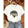 thumbnail image 1 of Stylish Scenic Landscape Print Women's Casual Crew Neck Cotton T-Shirt Short Sleeve Summer Top Relaxed Fit Tee, 1 of 5