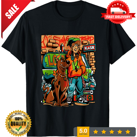 Stylish Scooby-Doo & Shaggy Men's T-Shirt Streetwear Graffiti Graphic Design, LIMITED EDITION-TH69864