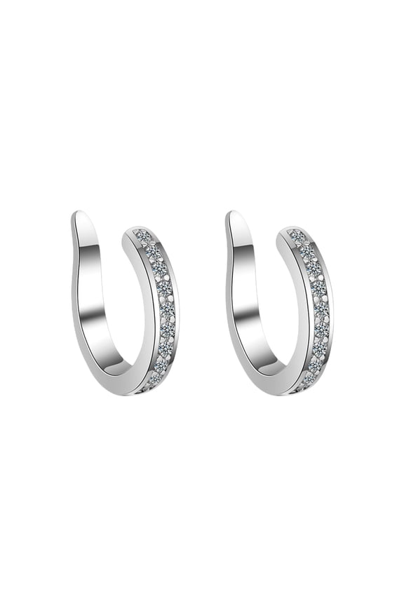 Stylish Screwless Ear Bone Cuff Crystals Decorated Skin Friendly Accessory