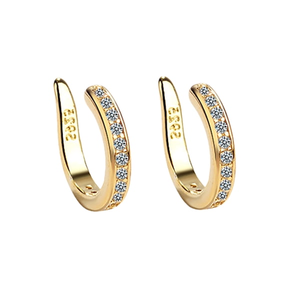 Stylish Screwless Ear Bone Cuff Crystals Decorated Skin Friendly Accessory