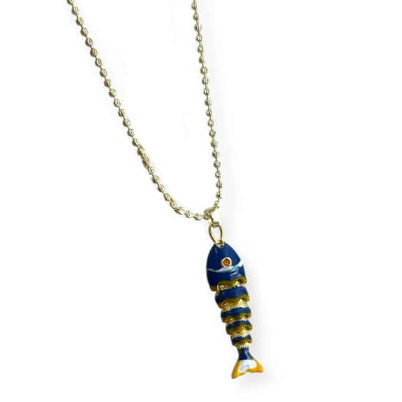 Stylish Sea Theme Fish Necklace User Friendly Copper Collarbone Chain Jewelry for Daily Wear Multiple Color Option