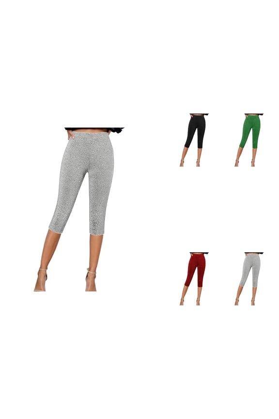 Stylish Sequin Leggings for Women, Stretchy Casual Pants with Shiny Finish for Daily Wear, Outings, and Holiday Events