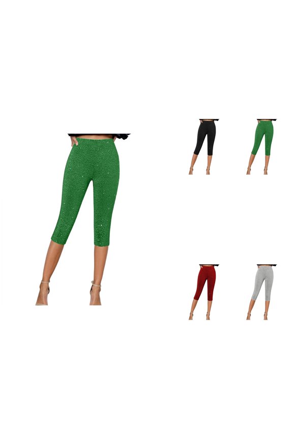 Stylish Sequin Leggings for Women, Stretchy Casual Pants with Shiny Finish for Daily Wear, Outings, and Holiday Events
