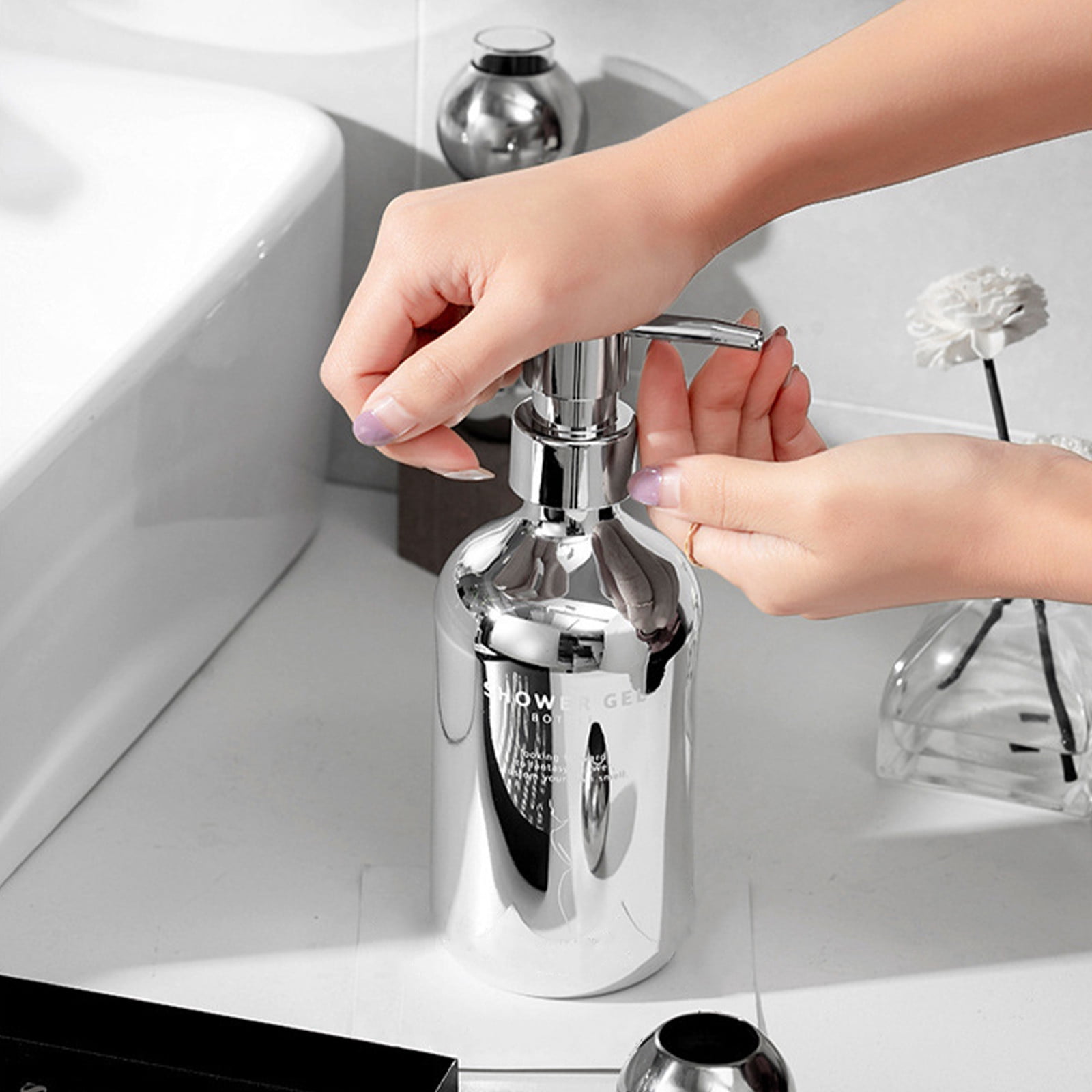 Stylish Shampoo And Conditioner Dispenser Modern 17oz Shower Soap